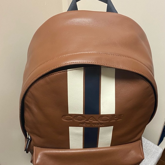 Coach Charles Varsity striped leather Backpack! - Picture 4 of 5